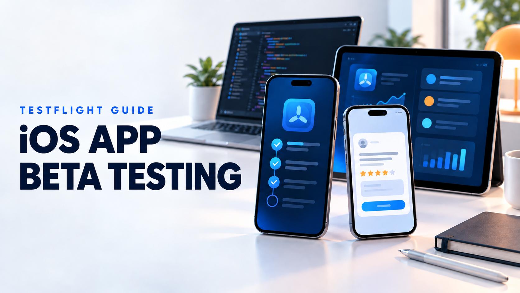 iPhone and iPad beta testing workspace representing TestFlight distribution and feedback